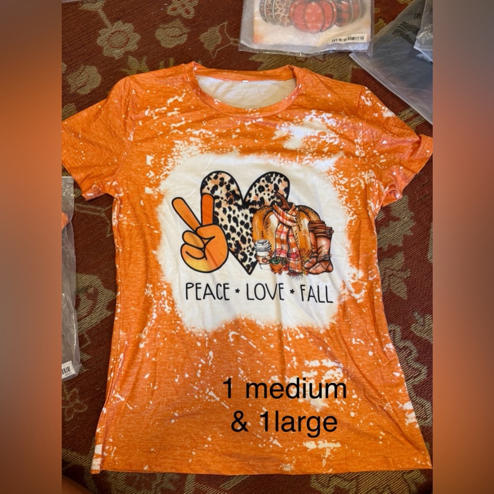 Orange Peace Love Fall Graphic Tee